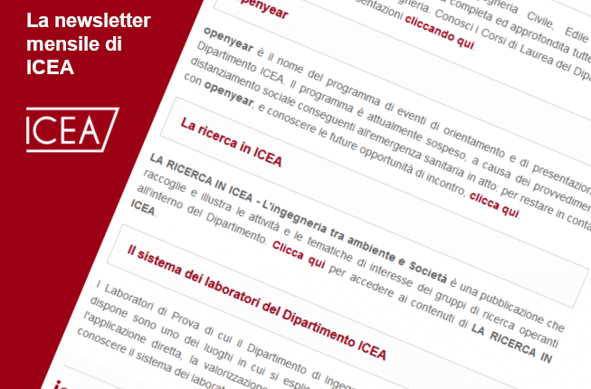 Collegamento a La newsletter mensile del Dipartimento ICEA